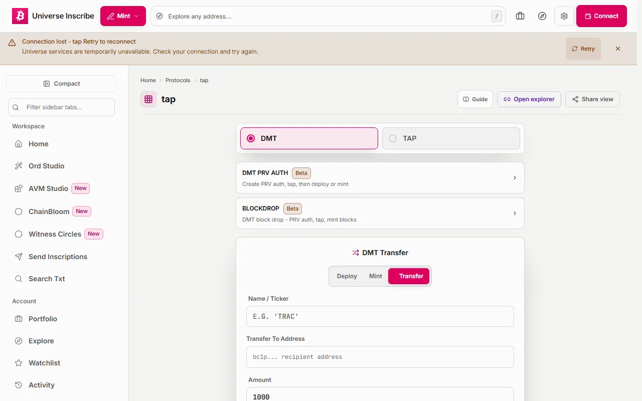 Step 3 of Transfer TAP walkthrough